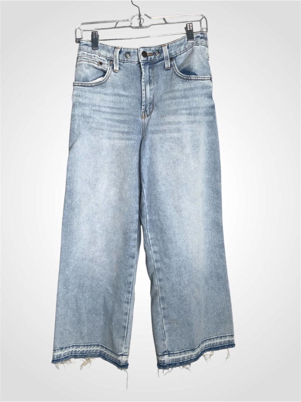 RACHEL Rachel Roy Light Blue Wide-Leg Raw Hem Jeans Size 4